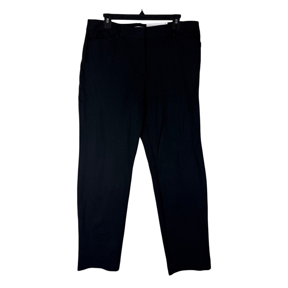 Liz Claiborne Emma Slim Leg Ankle Pants Black Mid Rise 4Way Stretch Women 12 NWT